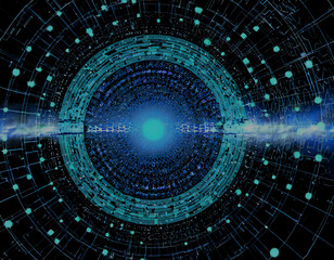 サイバー空間の背景素材。AI生成画像。