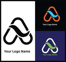 Elegant Letter A Inspired Logo with Minimalist Wave Design