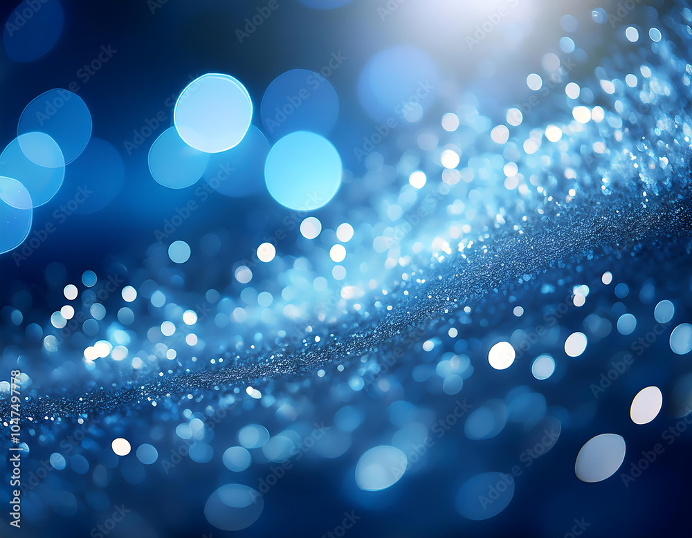 Poster Soft blue light creates a defocused bokeh effect in the background of an abstract image_1(664)
