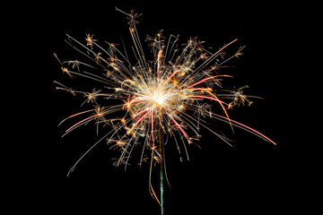 Fototapeta premium Colorful fireworks on a black background by AI generative