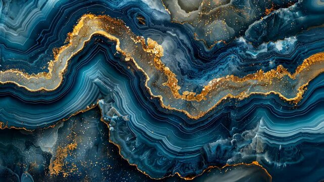 Discover the mesmerizing patterns of blue and gold agate stones showcasing nature&rsquo;s artistry in detailed close-up