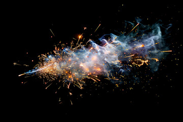 Fototapeta premium Colorful fireworks on a black background by AI generative