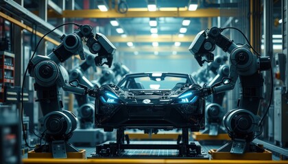 Fototapeta premium Automated car manufacturing process