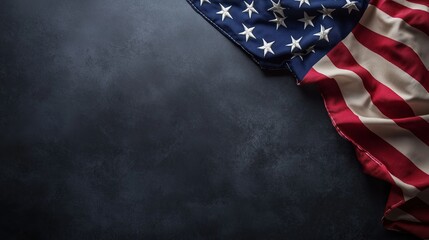 A flag is on a black background