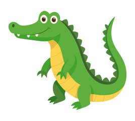crocodile animal flat style isolated on white background. Vector illustration