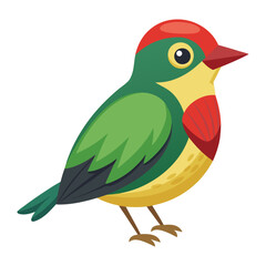 Obraz premium cuban tody bird flat style isolated on white background. Vector illustration