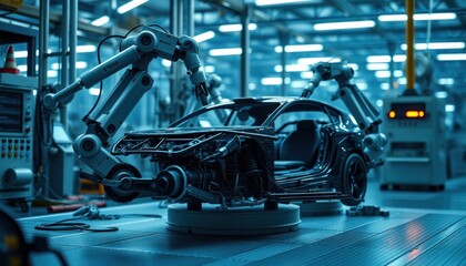 Fototapeta premium Automated car manufacturing process