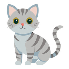 Fototapeta premium kitty animal flat style isolated on white background. Vector illustration