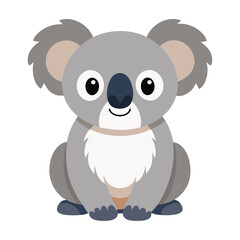 Obraz premium cute koala animal flat style isolated on white background. Vector illustration