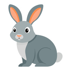 Fototapeta premium rabbit cute animal flat style isolated on white background. Vector illustration