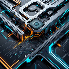 Obraz premium Abstraktion Technische Innovationsfantasie 1х1. Hintergrund für das Design 6.