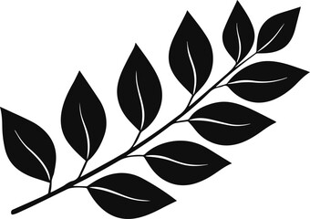 Leaf Branch Silhouette Vector