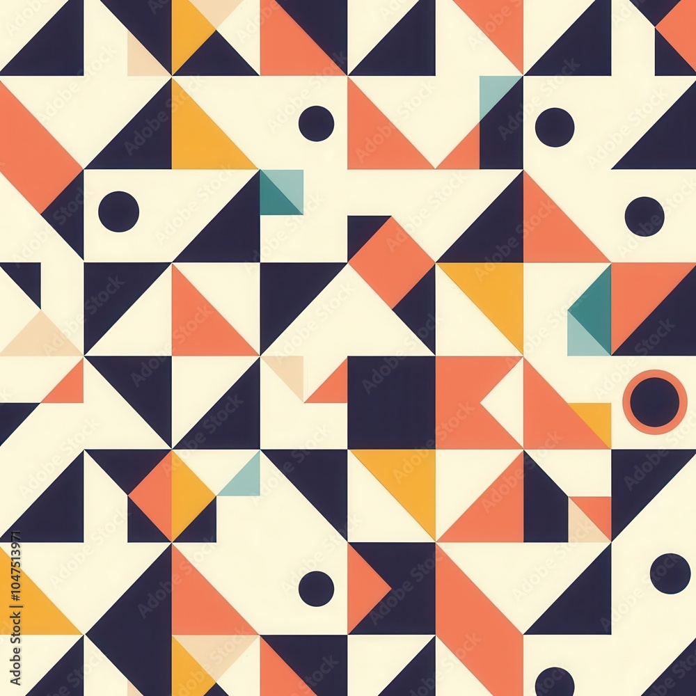 Leinwandbilder this vibrant geometric pattern combines various shapes and colors, providing a stylish backdrop for 