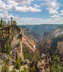Grand Canyon of the Yellowstone River from Grand View point on the north rim trail	