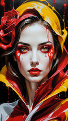  Abstraktion Die Rose ist rot, die Rose gelb 9х16. Hintergrund f&uuml;r das Design 4.