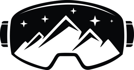 Ski Sport Logo, Winter Snow Sports Design Retro Vintage. Vector Illustration
