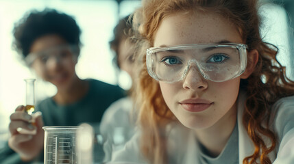 Young sudents in a science lab. STEM/STEAM Concept. Encouraging young people to pursue careers in Science, Technology, Engineering, Arts, and Math.