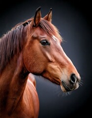 Headshot of a chestnut horse