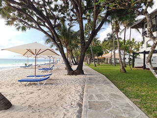 Hammock on the beach in the morning