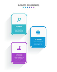 Vertical progress bar featuring 3 arrow-shaped elements, symbolizing the three stages of business strategy and progression. Clean timeline infographic design template. Vector for mobile presentation.