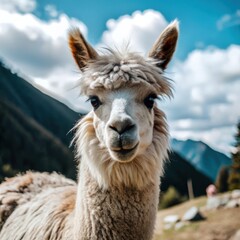 Fototapeta premium an alpaca animal natural background