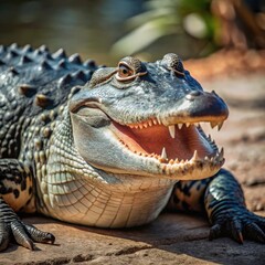 Fototapeta premium an alligator animal natural background