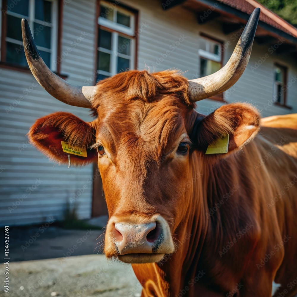 Wall mural an ox animal natural background