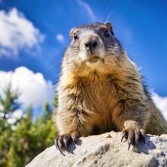 a woodchuck animal natural background