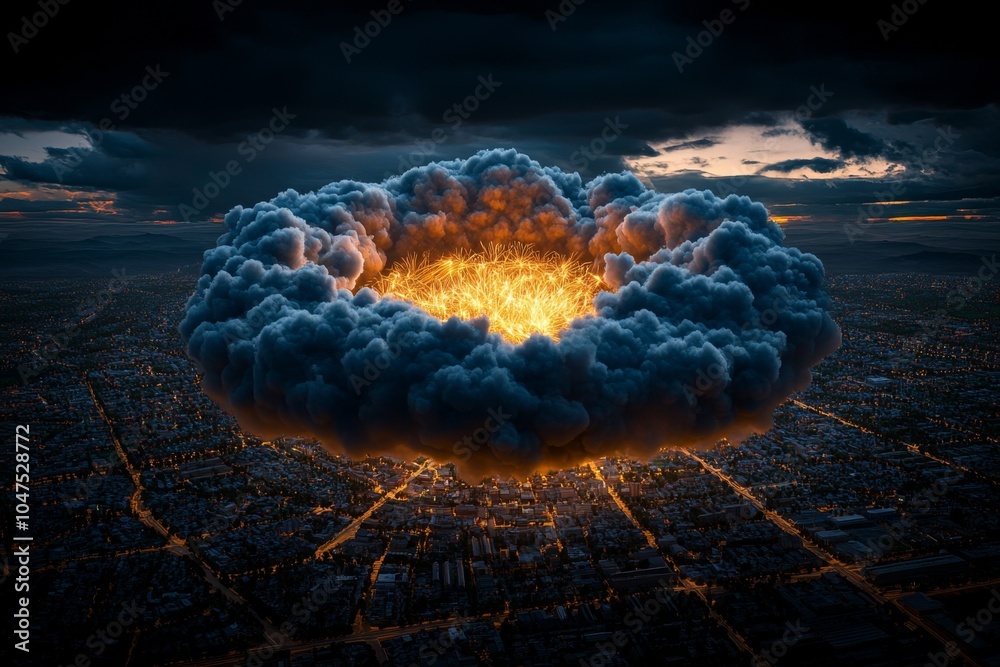 Poster 3d rendering of a grand fireworks display over a city during a global celebration, with intricate li
