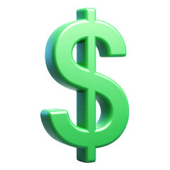 Obraz premium 3D Green Dollar Symbol