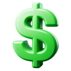 Obraz premium 3D Green Dollar Symbol
