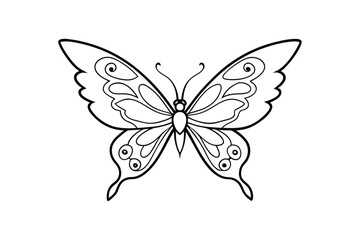 Butterfly Icon Vector Illustration – Simple and Elegant Nature Symbol for Minimalist Wildlife Design
