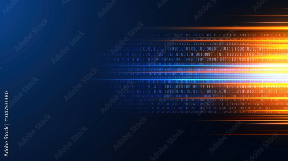 Aufkleber Blue and orange line with a lot of numbers on it. The numbers are in different sizes and are scattered throughout the line