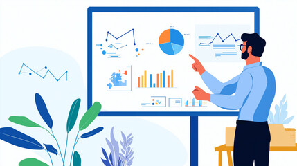 Man Conducting Seminar on Global Trends and Earth Data