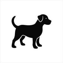 Dog vector silhouette on a white background