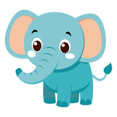 Fototapeta premium Cute Elephant on White Background
