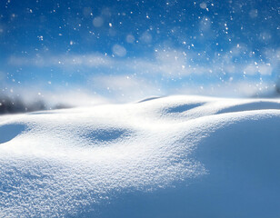 Obraz premium Snow falls gently on a blanket of white snowdrifts in a serene winter wonderland scene with_1(570)