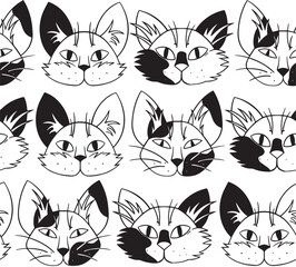 seamless pattern with cat masks for quadrober. quad training clothing, print