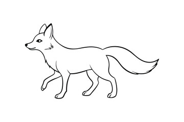 Elegant Fox Line Art Vector Illustration – Minimalist and Sleek Design for Modern Wildlife Art