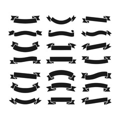 set of ribbon banner