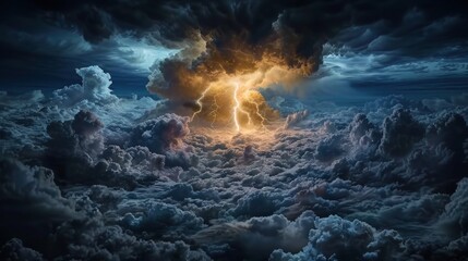 Stormy Skies: Dark Gray Thunderclouds Before the Rain