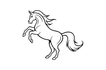 Jumping Horse Line Art Vector Illustration – Graceful and Dynamic Equine Design for Elegant and Spirited Art