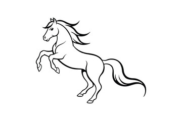 Jumping Horse Line Art Vector Illustration – Graceful and Dynamic Equine Design for Elegant and Spirited Art