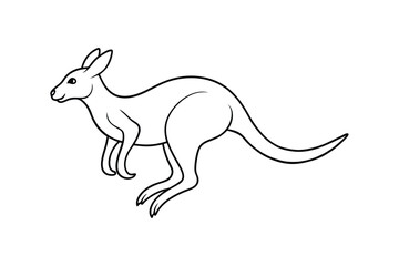 Kangaroo Line Art Vector Illustration – Simple and Elegant Wildlife Design for Australian and Nature Art