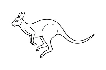 Kangaroo Line Art Vector Illustration – Simple and Elegant Wildlife Design for Australian and Nature Art