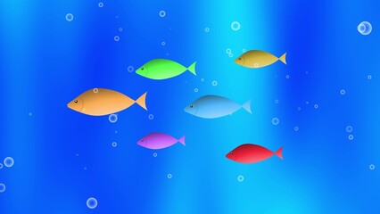 Water pool colorful fish