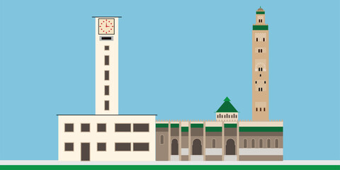 Vector Illustrations of Oujda Moroccan Landmark