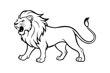 Lion Line Art Silhouette Vector Illustration – Majestic and Powerful Wildlife Design for Bold and Regal Art