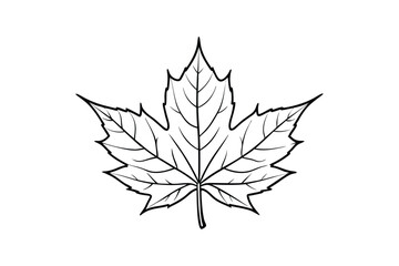 Continuous One-Line Maple Leaf Vector – Minimalist and Elegant Black Outline Illustration for Nature and Seasonal Art