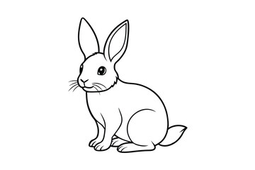 Rabbit Silhouette Line Art Vector – Cute and Minimalist Wildlife Illustration for Nature and Pet Design
